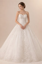 Customized Sexy Sweetheart Lace A Line Wedding Dresses Classic Off The Shoulder Backless Court Train Vintage Bridal Gown