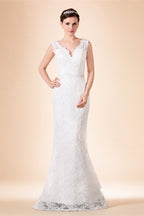 LORIE Boho Lace Elegant Wedding Dresses Low-Cut V-Neck Applique Bride Gowns Princess Spaghetti Strap Bridal Gown PartyCustomized