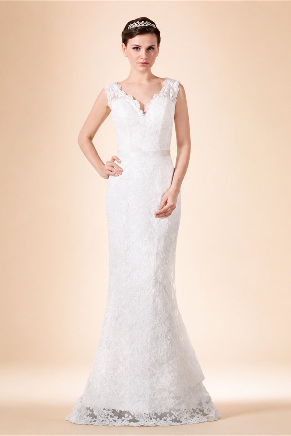 LORIE Boho Lace Elegant Wedding Dresses Low-Cut V-Neck Applique Bride Gowns Princess Spaghetti Strap Bridal Gown PartyCustomized