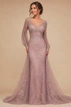 Custom Made Mermaid Wedding Dress With Detachable Lace Full Sleeves