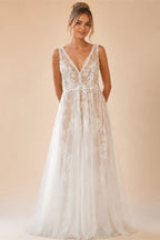 Boheme V Neck Lace Boho Wedding Dress Backless 2025 Robe Mariee Civil Wedding Gowns for Bridal Vestidos de Nova Beach Customized