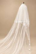 2T Wedding Veil 3D Flowers Long Bridal Veils Pearls Bride Veil Customized