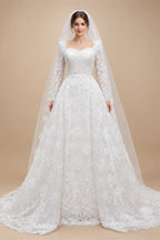 Luxury Lace Sweetheart Long Sleeve Wedding Dress ZP183