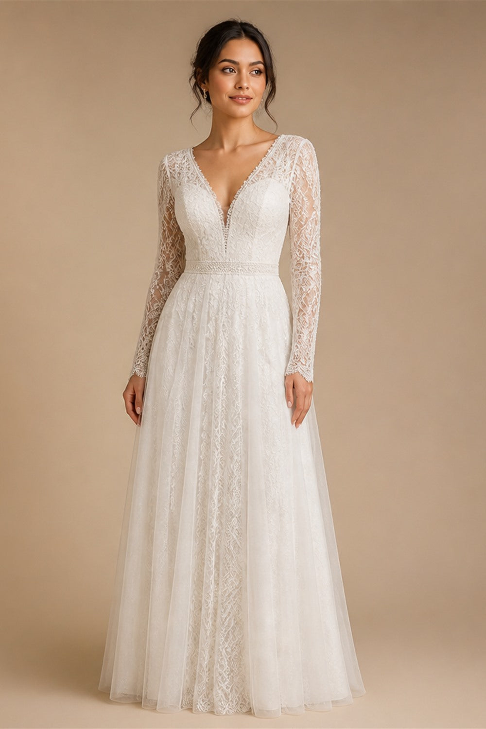 Elegant Flowers Lace Appliques A Line Wedding Dresses 2027 Halter Customized Beach Bridal Gown Custom Vestido De Novia