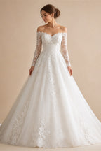 Luxury White Strapless 3D Floral Embroidery Train Wedding Dress ZP150
