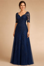 Luxury Custom A Line Wedding Dress Long Sleeve Lace Applique Chapel Train