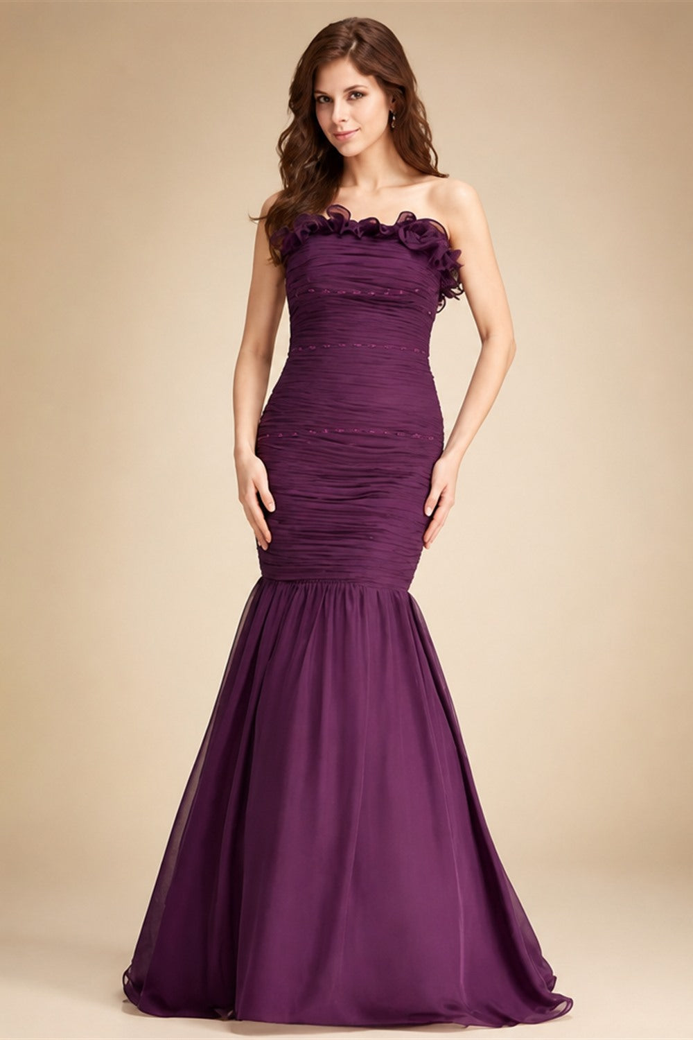 Alonlivn Elegant Silky Lace Of V-Neck Full Sleeve A Line Wedding Dress Beading Pearls Brown Skin Bridal Gowns