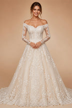 Roycebridal Ballgown Wedding Dress V-Neck Lace Cap Sleeve 2026 novias vestidos Illusion Bridal Gowns Chapel Train Customized
