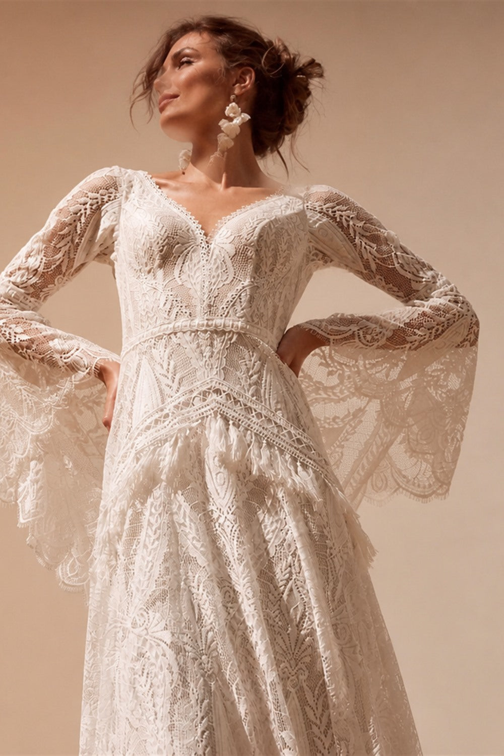 robe mariee boheme Lace Long Sleeve Mermaid Wedding Dress 2025 Boho Customized Bridal Gown for Women vestidos de novia sirena