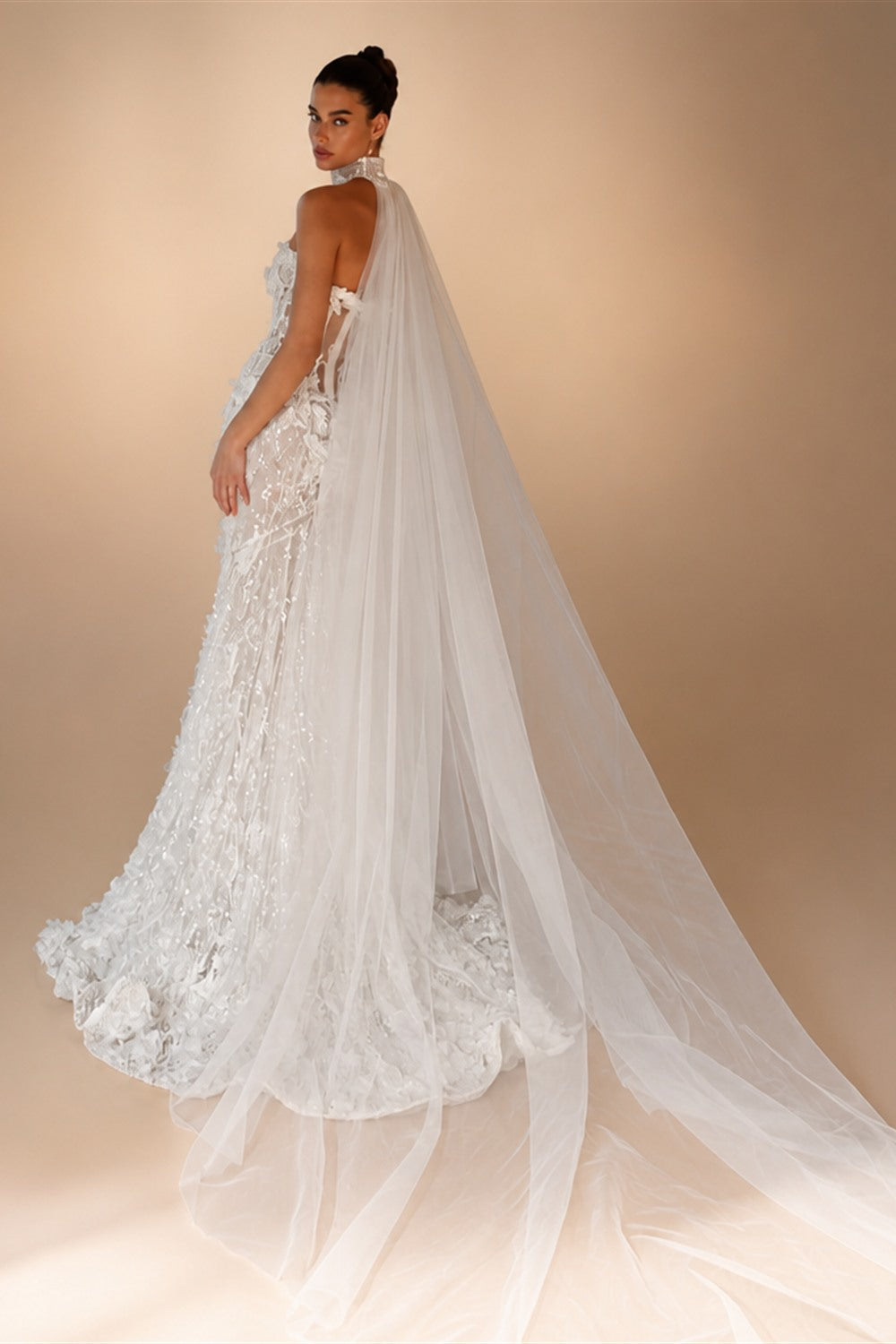 Charming 3D Flower Mermaid Wedding Dress Luxury Sequined Beads Bridal Gown 2026 Customized Strapless Backless Dresses For Bride