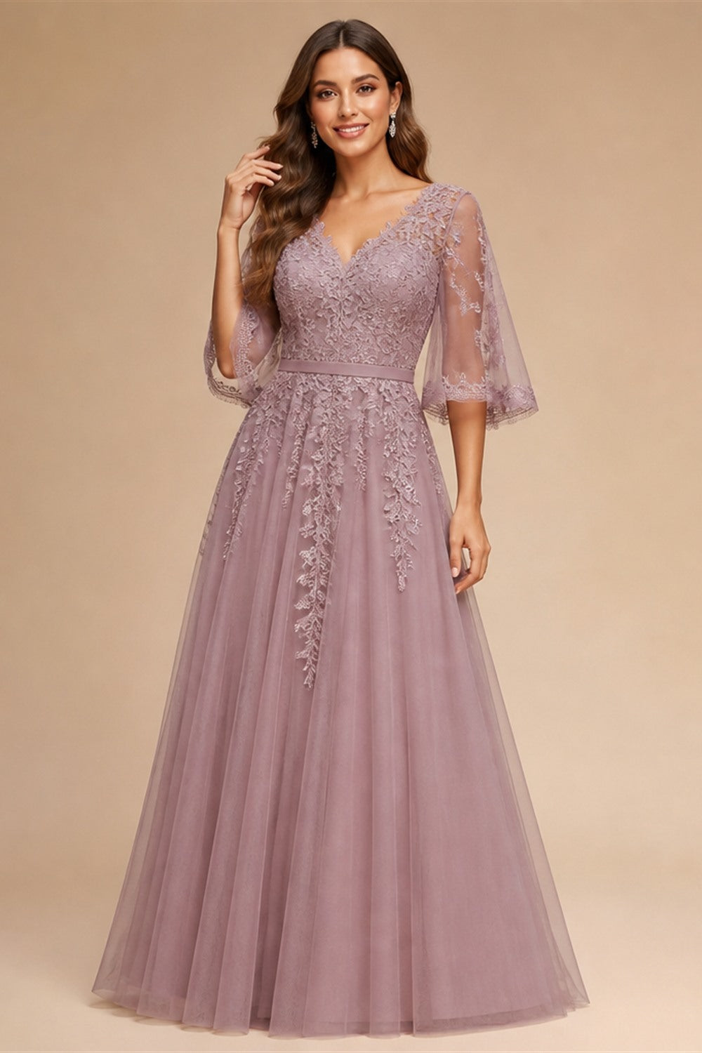 LORIE Boho Lace Elegant Wedding Dresses Low-Cut V-Neck Applique Bride Gowns Princess Spaghetti Strap Bridal Gown PartyCustomized