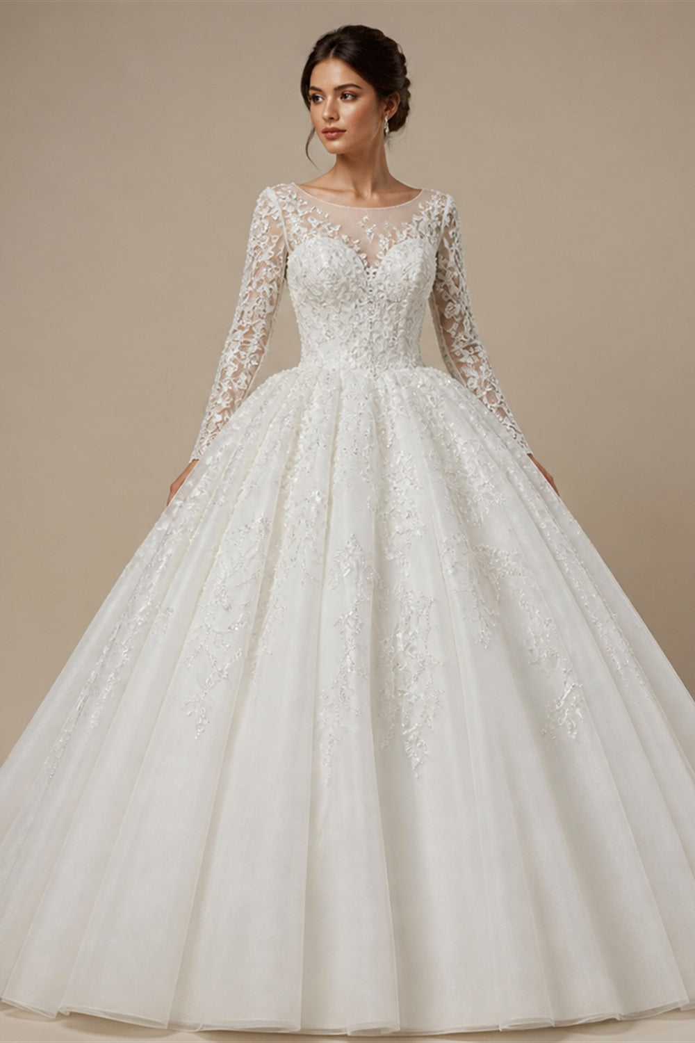 2026 Customized Ball Gown Wedding Dress Long Sleeves Plus Size Bridal Dresses Princess Wedding Gowns Vestidos De Novia Boda