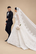 Luxury High Neck Lace Wedding Dress ZP182
