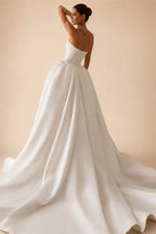Vintage Sleeveless A-Line Wedding Dress 2027 Elegant Strapless Customized Bride Gown Princess BECHOYER T208 Vestido De Noiva