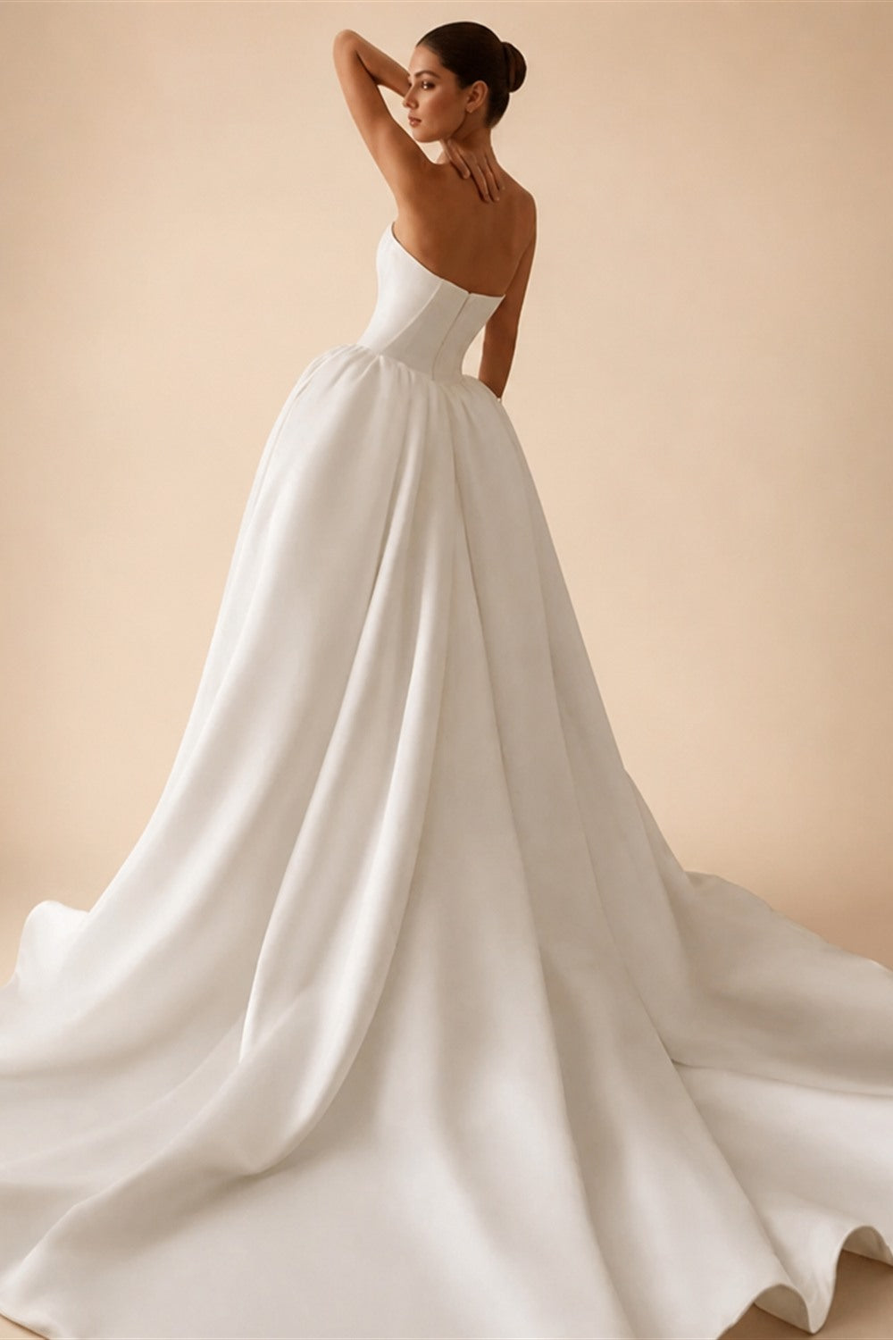 Vintage Sleeveless A-Line Wedding Dress 2027 Elegant Strapless Customized Bride Gown Princess BECHOYER T208 Vestido De Noiva
