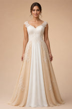 Vintage Lace V-Neck Tulle Wedding Dress Sleeveless Lace Bride Dresses Sexy Backless Open Back Robe De Mariee Customized