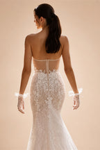 Sleeveless Mermaid Wedding Dress 2026 Sweetheart Lace Backless Bride Gown Princess BECHOYER RY147 Customized Vestido De Noiva