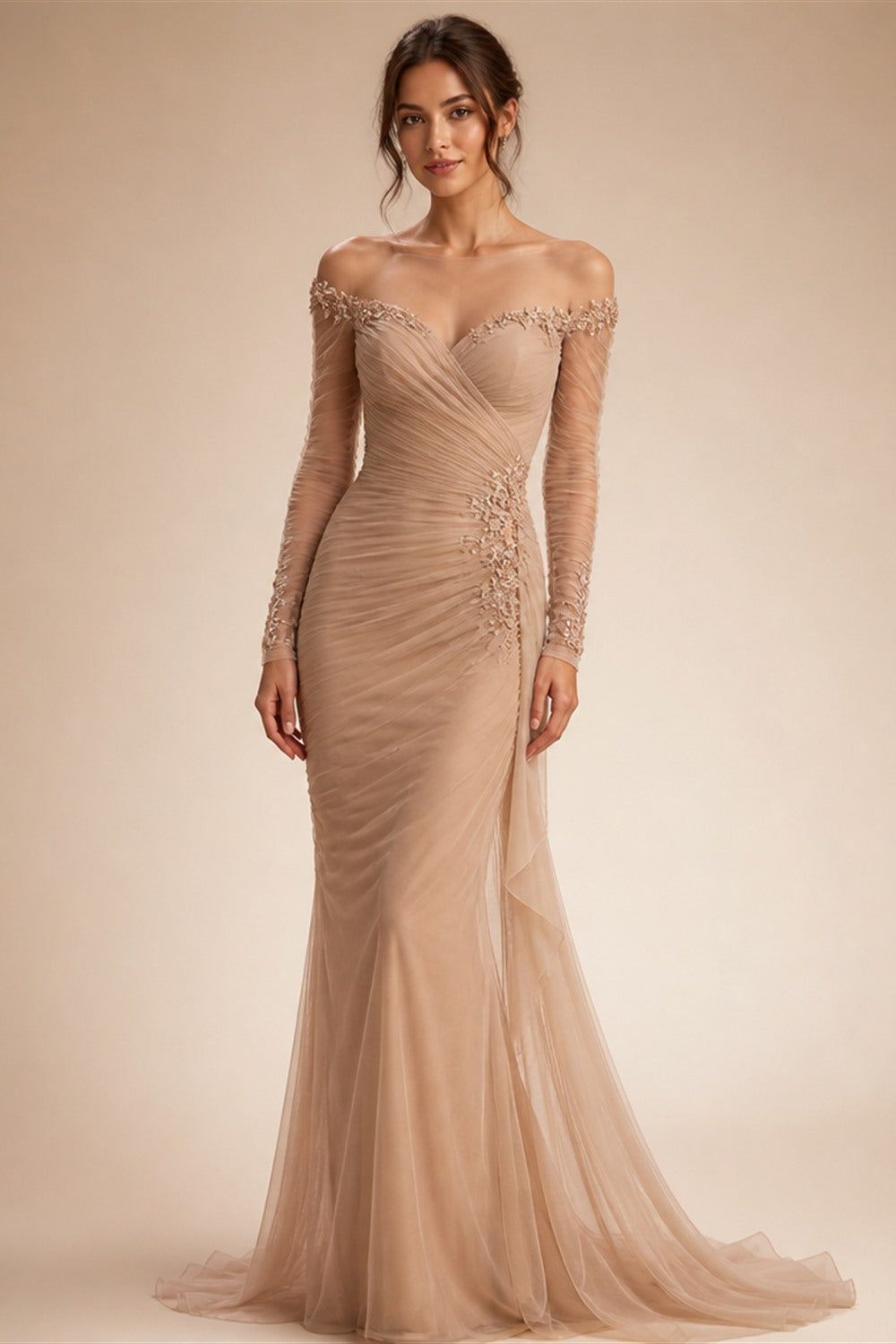 Boho Beach A Line Chiffon Wedding Dress With V Neck And Spaghetti Straps