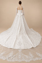 Luxury Off Shoulder Beaded Ball Gown Wedding Dress ZP181