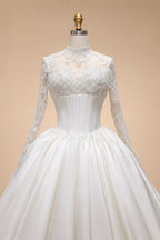 Classic Long Sleeve Lace Ball Gown Wedding Dress ZP180