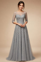 Mocaca Customized Luxury Sequins Lace Applique Ball Gown Wedding Dress Off Shoulder Appliques Long Sleeve Bridal Gown