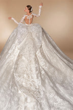 LelaAcra Long Sleeve Ball Gown Wedding Dress 2026 Appliques Sweetheart Backless Princess Bride JK60 customized Vestido de Noiva