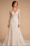 Custom Made Mermaid Wedding Dress With Detachable Lace Full Sleeves