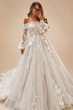 CHANDELA Elegant Off Shoulder Wedding Dress Sweetheart Mermaid Tulle Lace Appliques Sweep Train Vestidos De Novia Customised