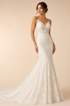 Exquisite Lace Mermaid Wedding Dress 2026 Tulle Detachable Train Bridal Gowns Halter Backless Wedding Gown Customized