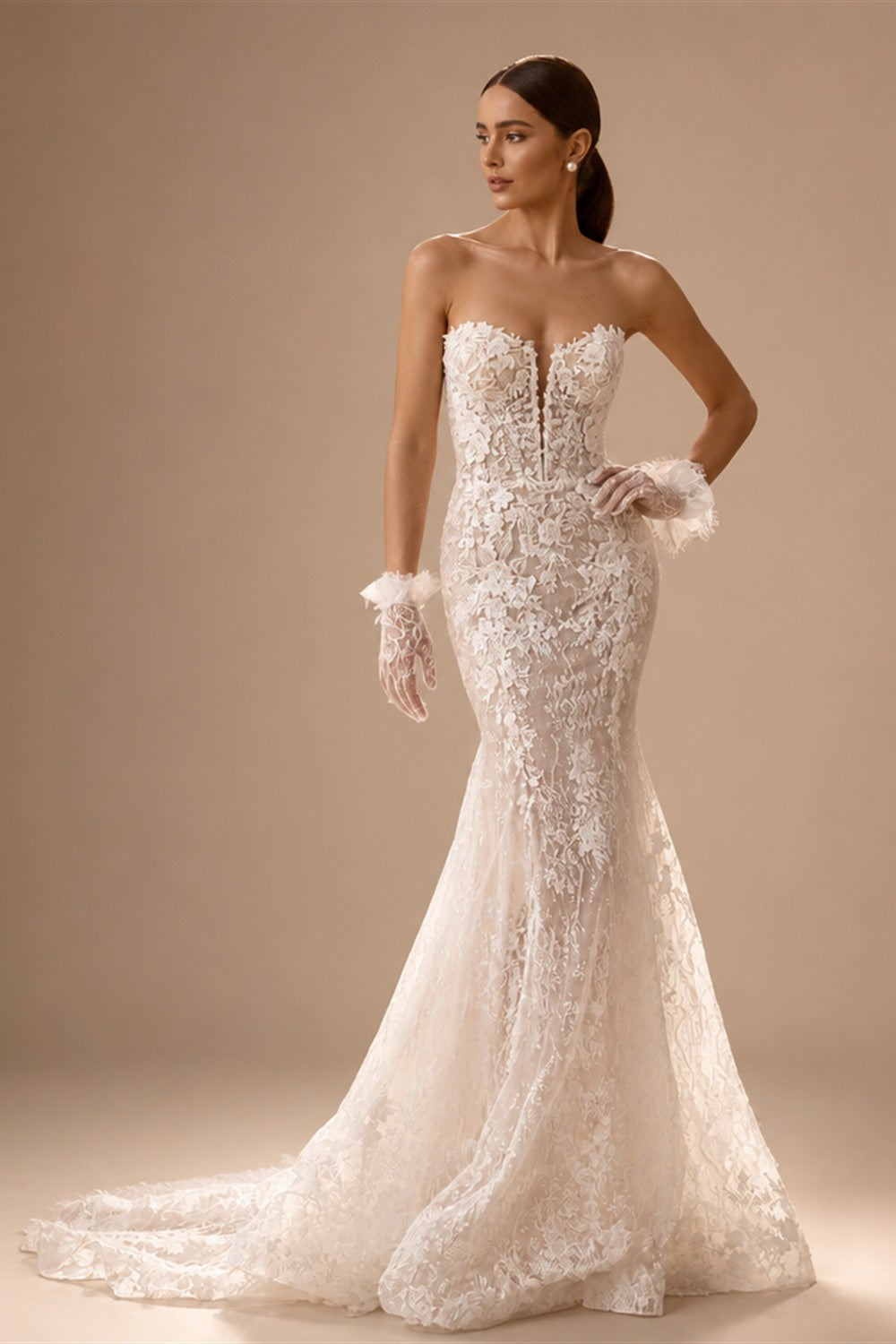 Sleeveless Mermaid Wedding Dress 2026 Sweetheart Lace Backless Bride Gown Princess BECHOYER RY147 Customized Vestido De Noiva