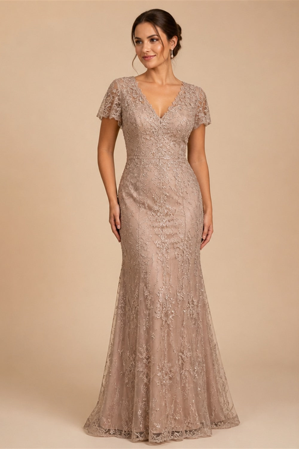 Custom Lace Wedding Dress Long Sleeve Sweetheart Beaded Sweep Train Gown