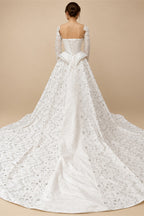 Luxury Off Shoulder Beaded Ball Gown Wedding Dress ZP181