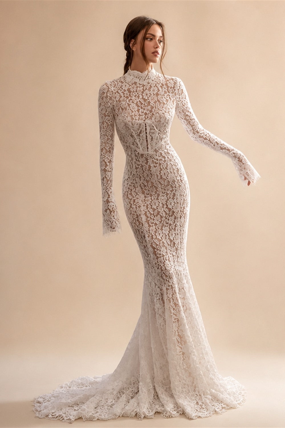 VeraNova Ethereal Boho A Line Wedding Dresses Off Shoulder Sexy Side Slit Bridal Dress Tulle Lace Appliques Bride Customized