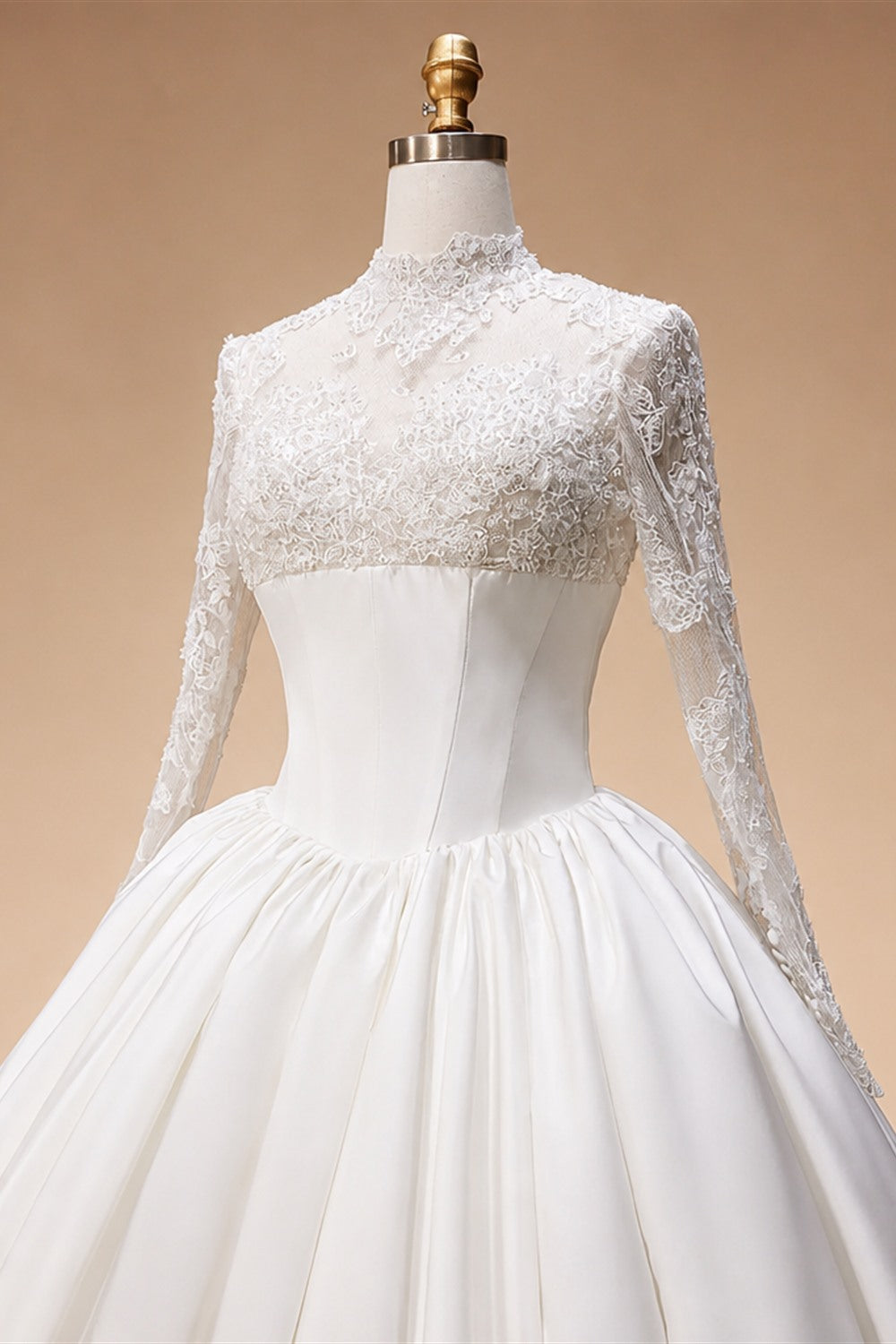 Classic Long Sleeve Lace Ball Gown Wedding Dress ZP180