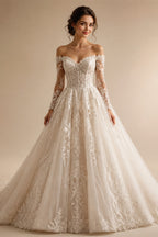 JEHETH Beautiful Applique A-Line Embroidered Yarn Halter Backless Wedding Dress Sexy V-Neck Floor-Length Slit 2024 Bridal Dress