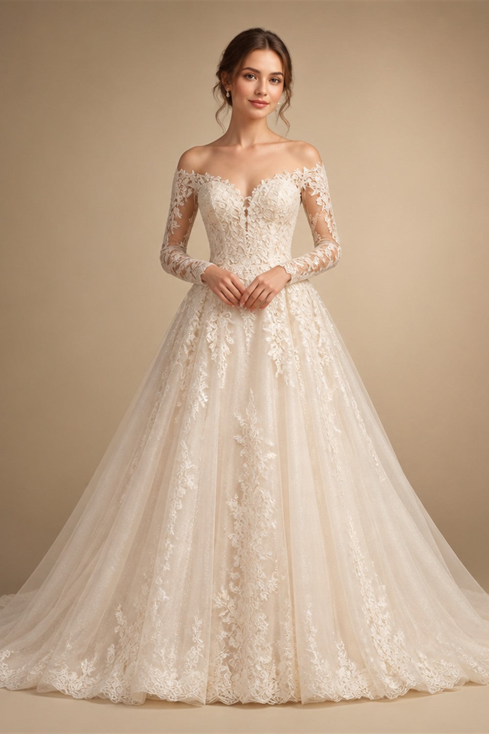 RODDRSYA Mermaid Long Sleeves Wedding Dresses Elegant Boho Off Shoulder Lace Applique Bridal Dress Customized Vestidos De Novia