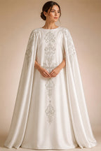 White Satin Strapless Ball Gown Wedding Dress with Luxurious Beaded Lace and Cathedral Train ZP016