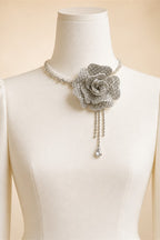Ivory Luxury Satin Ball Gown with Silver Embroidery Wedding Dress ZP166