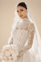 Luxury High Neck Lace Wedding Dress ZP182