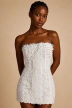White Boho Romantic Lace Mermaid Wedding Dress Beaded Sequins With Lace Train ZP038