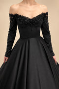 Black Luxury Gothic Wedding Dress Heavy Beading Lace Ball Gown ZP198