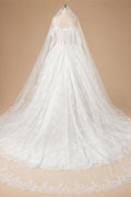 Off White Luxury Ball Gown Wedding Dress Beaded With Veil ZP035