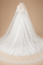Off White Luxury Ball Gown Wedding Dress Beaded With Veil ZP035
