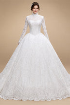 Luxury High Neck Lace Wedding Dress ZP182