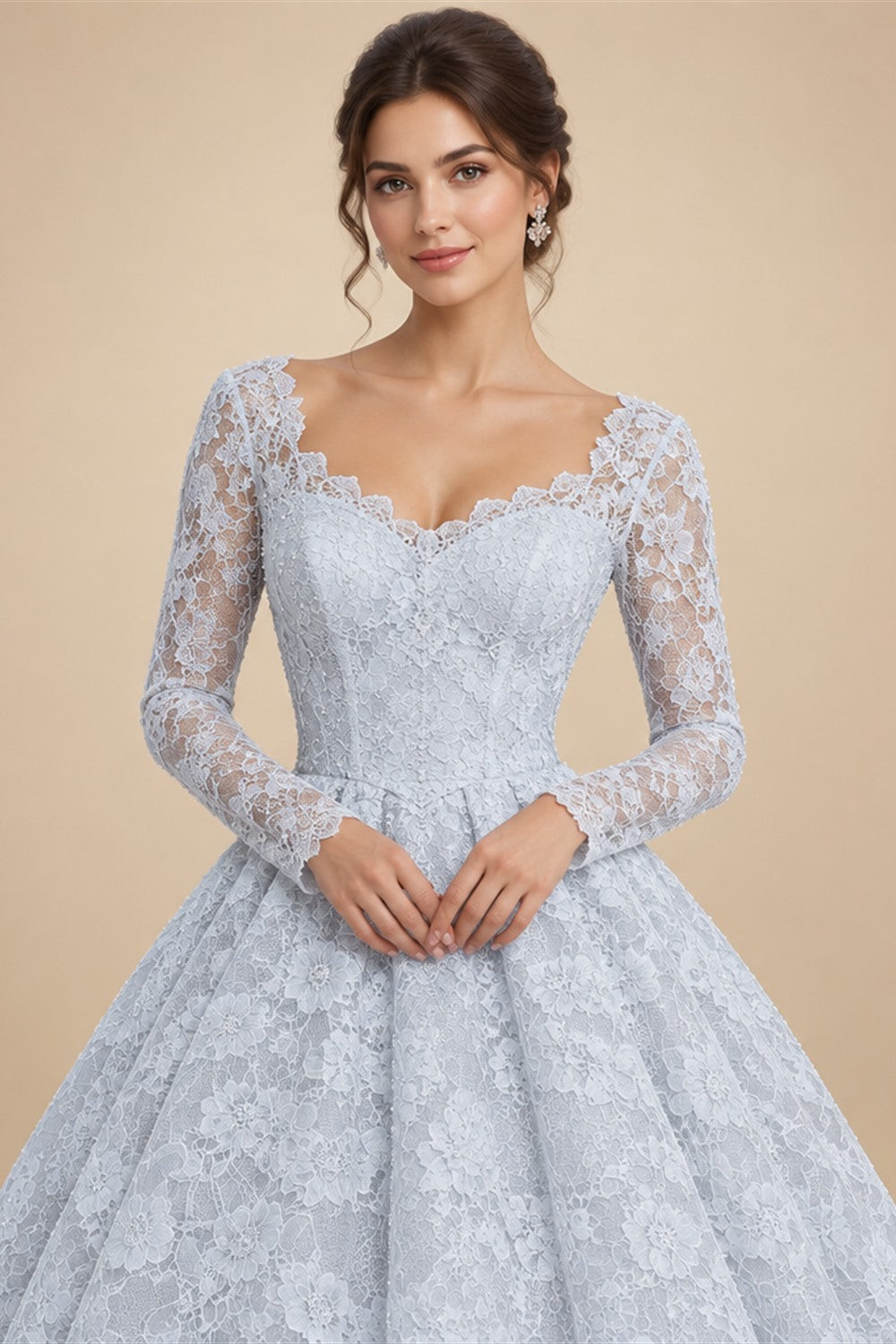Luxury Lace Sweetheart Long Sleeve Wedding Dress ZP183