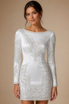 White Satin Strapless Ball Gown Wedding Dress with Luxurious Beaded Lace and Cathedral Train ZP016