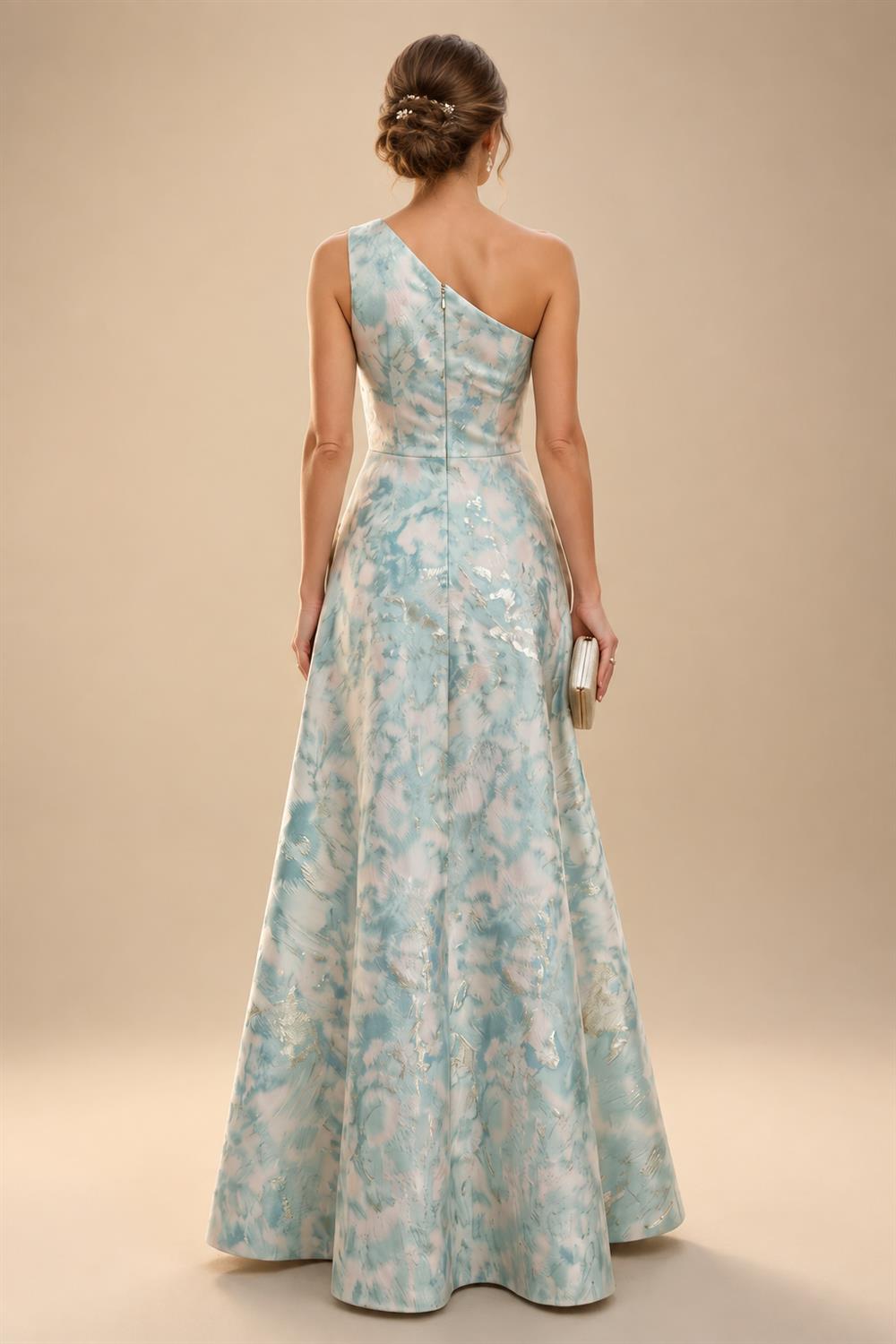 A-Line/Princess Scoop Neck Chiffon Floor-Length Mother of the Bride & Groom Dresses with Lace Appliques & Pleats (SHI22501611)
