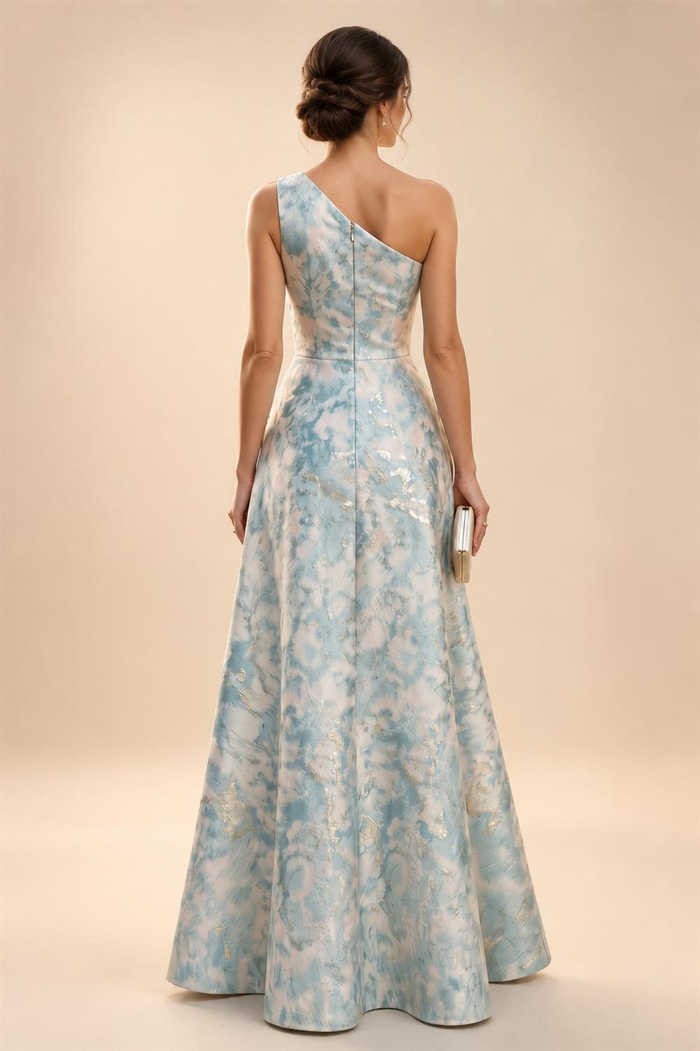 3/4 Sleeve Round Neck A-Line Midi Chiffon Mother of the Bride Dresses with Jacket (SHI22500386)