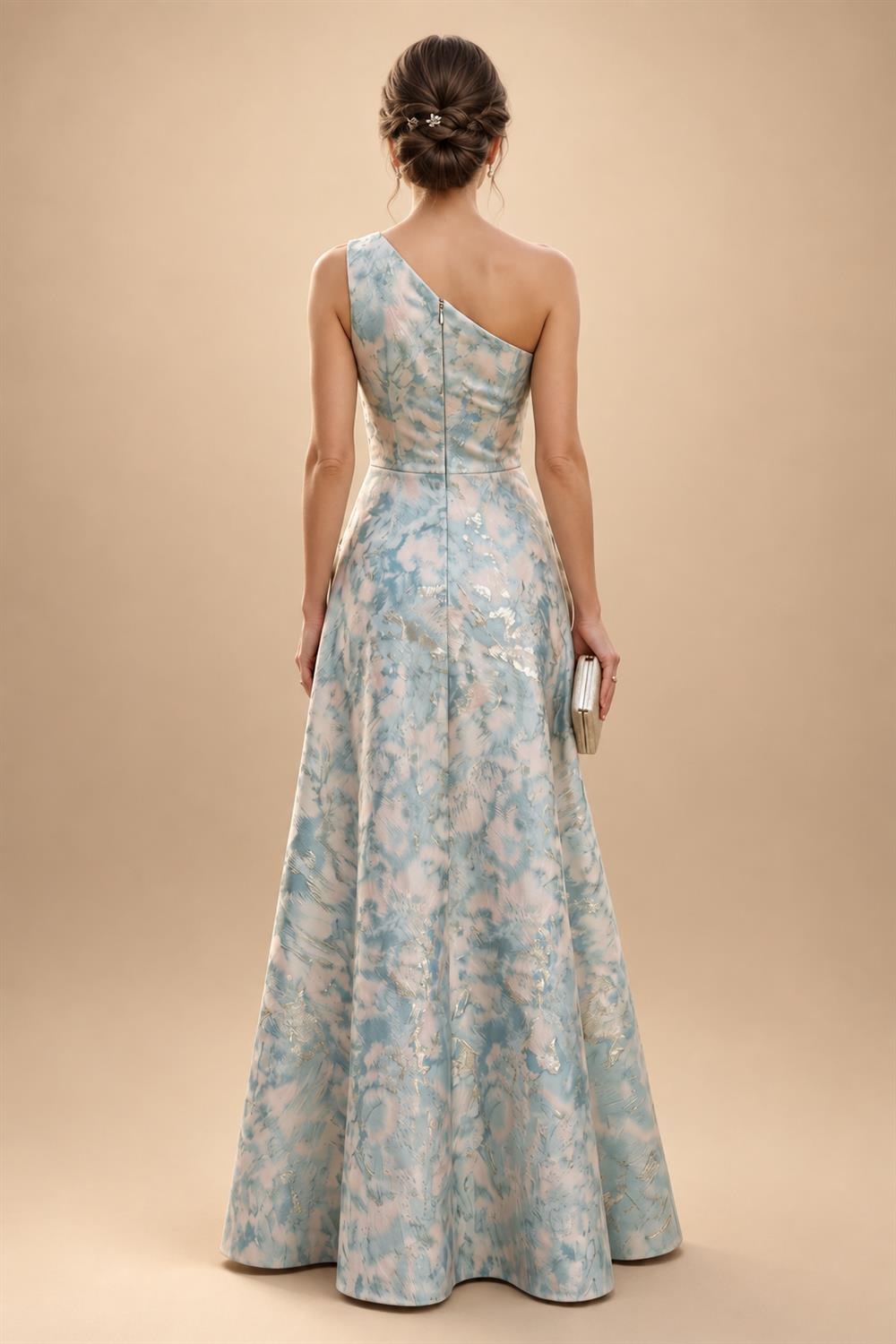 A-Line/Princess Strapless Jacquard Mini Homecoming Dresses with Bow & Pearls (SHI22370552)