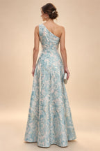 Cape Sleeve Jacquard Satin Ruched Mother of the Bride Dresses (SHI22500526)